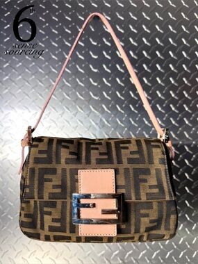 Fendi Vintage Mini Zucca Baguette in Brown/Pink